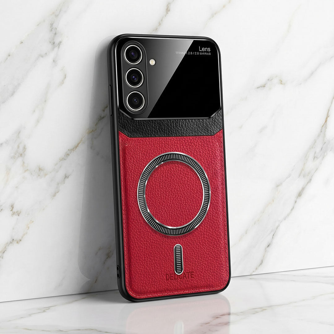 Samsung Galaxy A34 5G Premium Magsafe Magnetic Leather Lens Protective Case