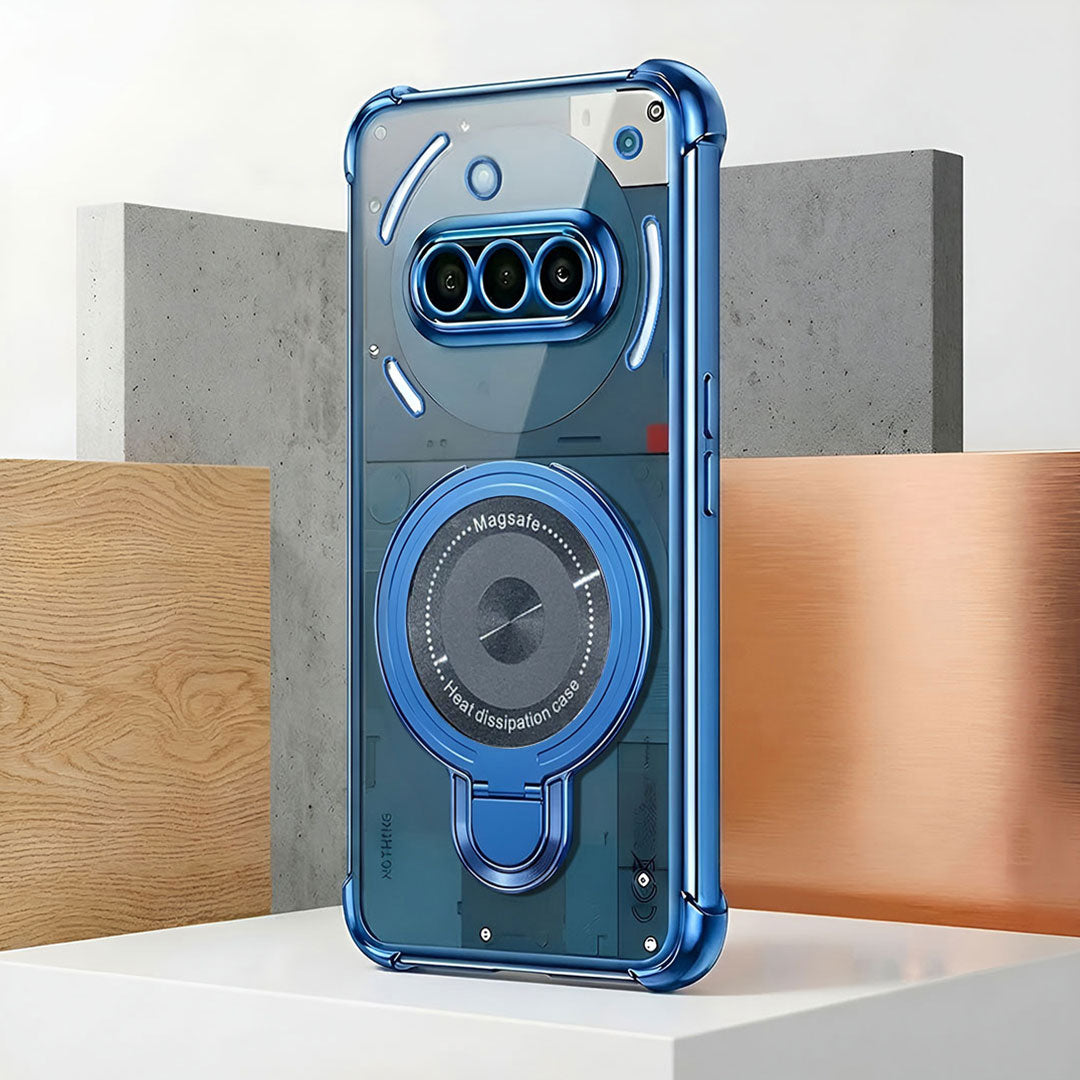 Nothing Phone 3a 5G Luxury Four Corner Invincible Bracket Ring Stand Case