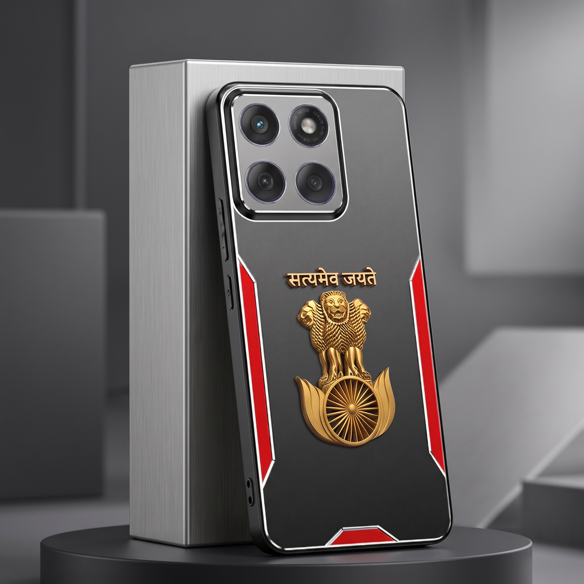 Motorola Edge 60 Fusion 5G Satyamev Jayate 3D Metal Aluminium Back Case