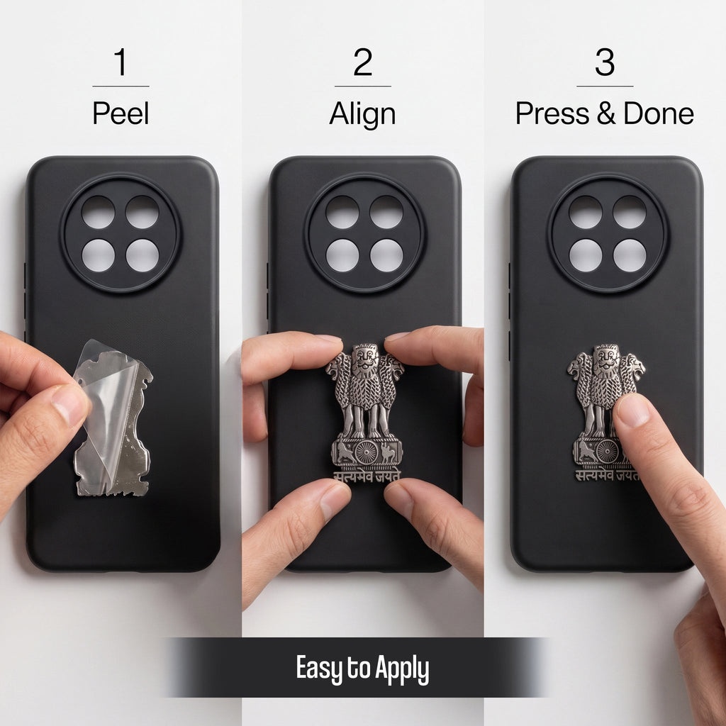 Oppo F31 Pro Plus 5G Compatible Satyamev Jayate 3D Metal Emblem Sticker