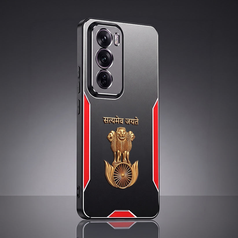 Oppo Reno 12 Pro 5G Satyamev Jayate 3D Metal Aluminium Back Case