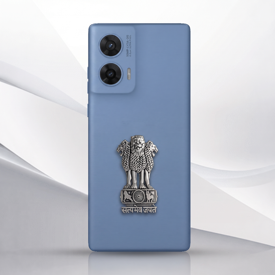 Motorola G96 5G Compatible Satyamev Jayate 3D Metal Emblem Sticker