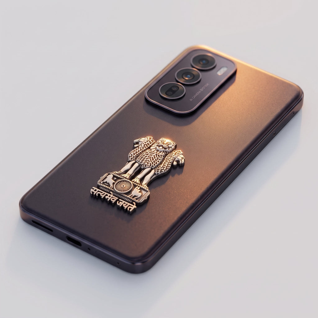 Oppo Reno 12 5G Compatible Satyamev Jayate 3D Metal Emblem Sticker