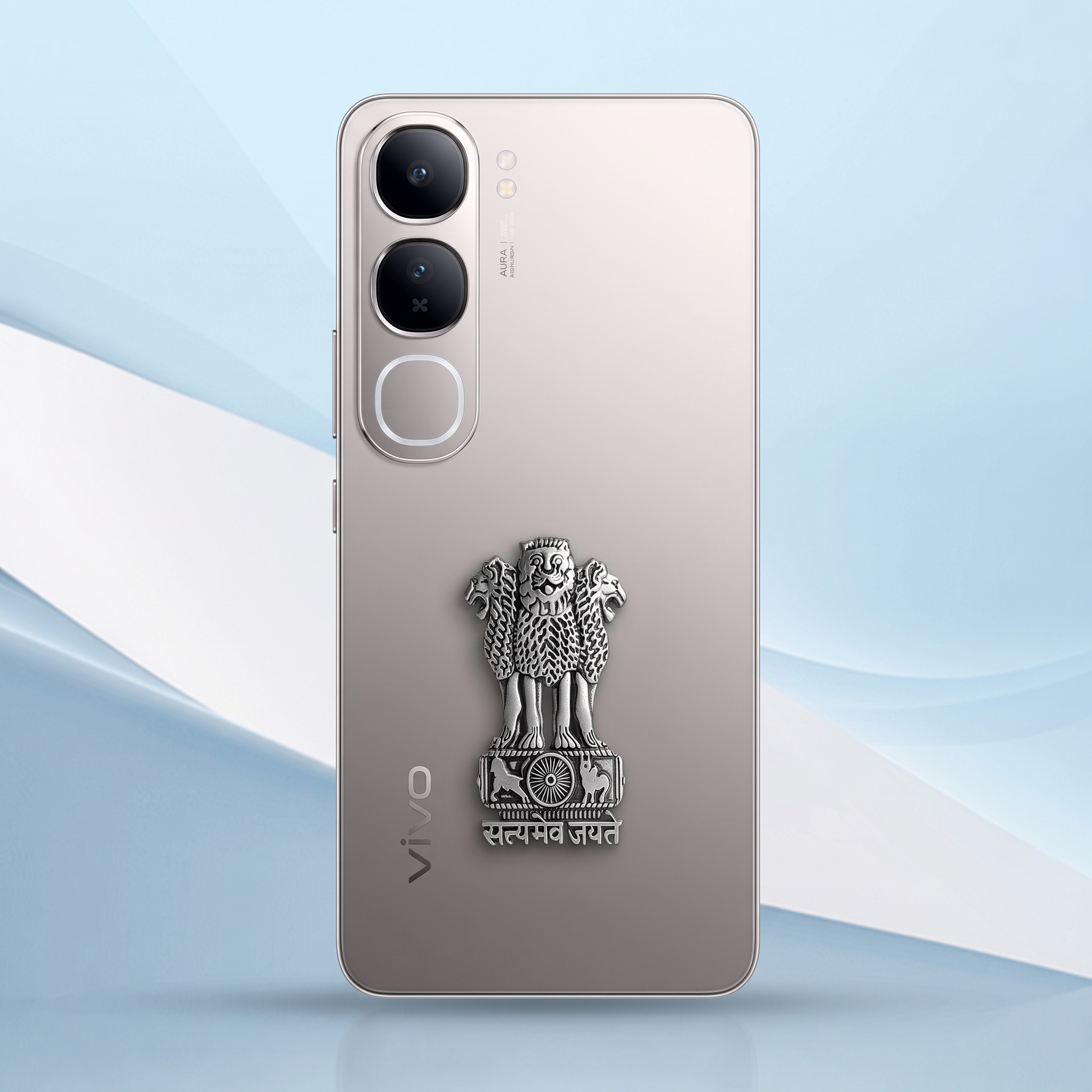 Vivo Y300 5G Compatible Satyamev Jayate 3D Metal Emblem Sticker