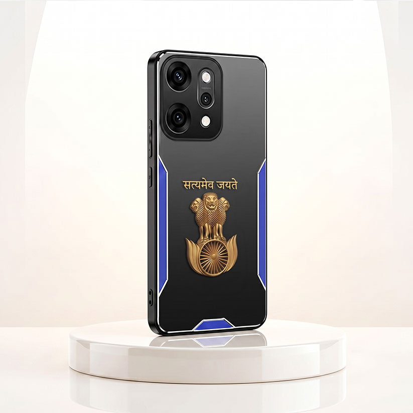Oppo Reno 14 5G Satyamev Jayate 3D Metal Aluminium Back Case
