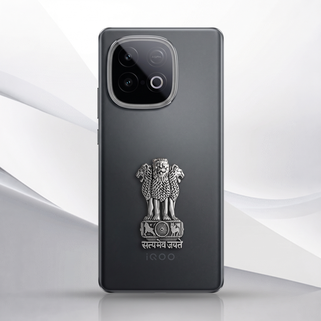iQOO Neo 10 5G Compatible Satyamev Jayate 3D Metal Emblem Sticker