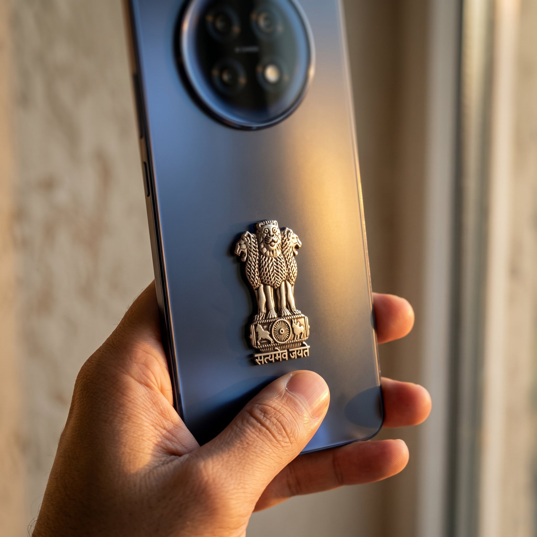 Oppo F31 Pro Plus 5G Compatible Satyamev Jayate 3D Metal Emblem Sticker