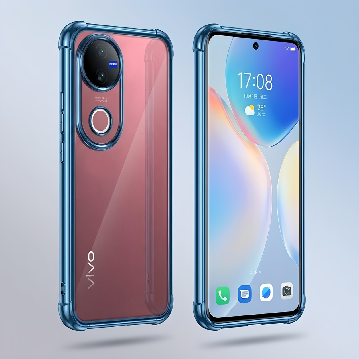Vivo V50 5G Anti-Yellow Electroplating Transparent Airbags Case