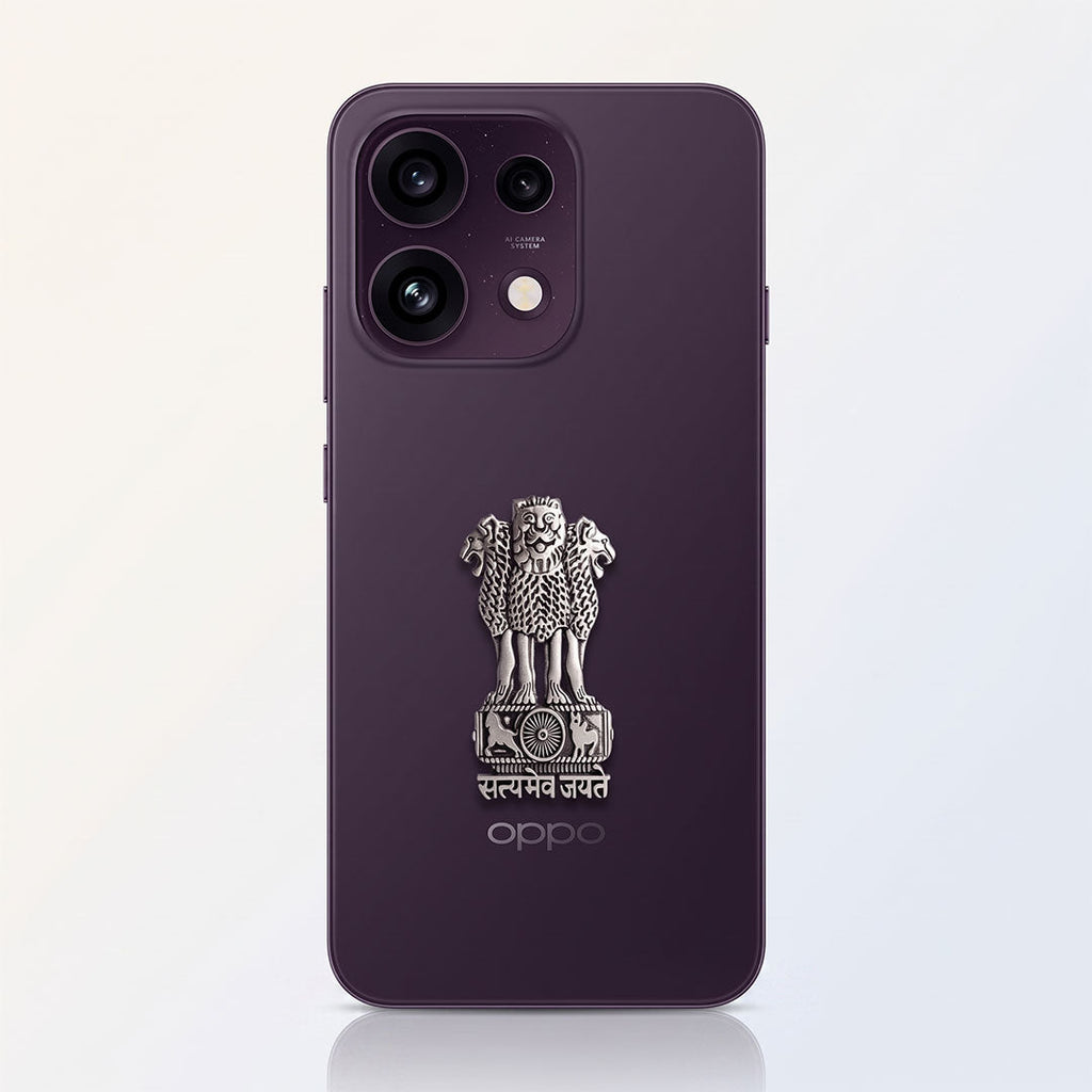 Oppo Reno 16c 5G Compatible Satyamev Jayate 3D Metal Emblem Sticker