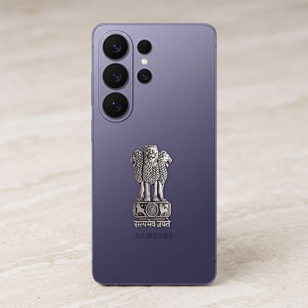 Samsung Galaxy S26 Ultra 5G Compatible Satyamev Jayate 3D Metal Emblem Sticker
