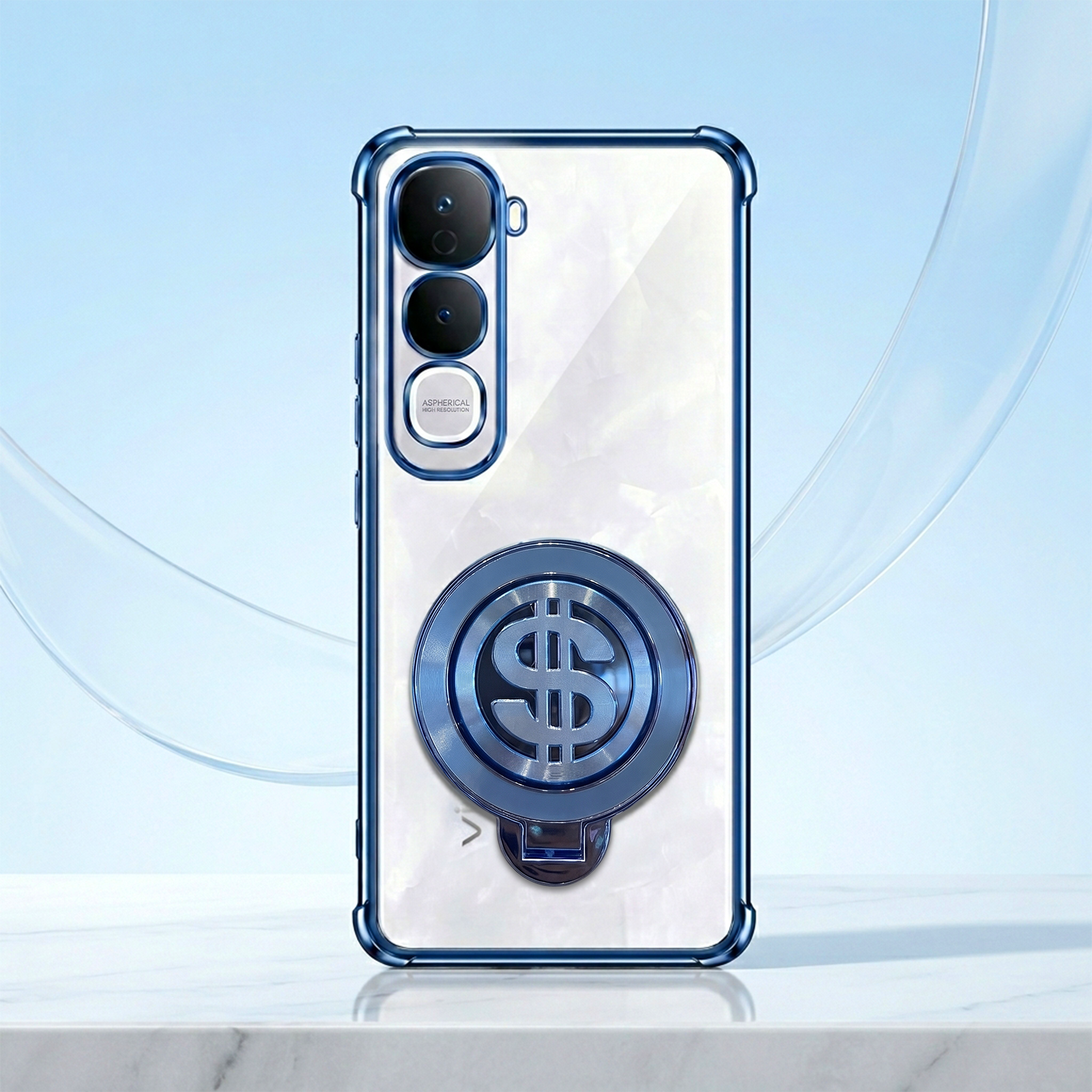 Vivo Y400 Pro 5G Four Corner Airbags 100% Original Astro Money Magnet Rotating Dollar Case