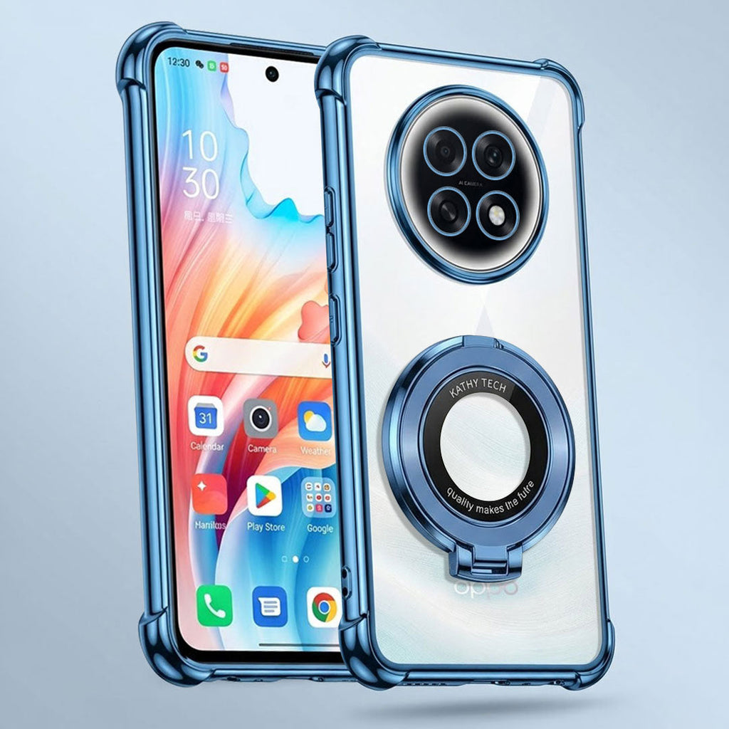 Oppo F31 Pro+ 5G Original Luxury Magnifier Ring Stand Shockproof Airbags Corner Case