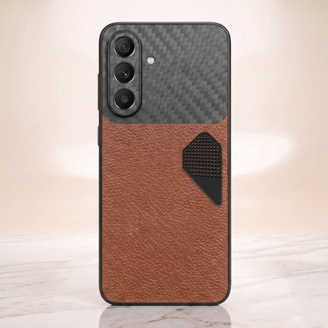 Samsung Galaxy A27 5G Carbon Fiber Heat Dissipation Leather Hybrid Phone Case
