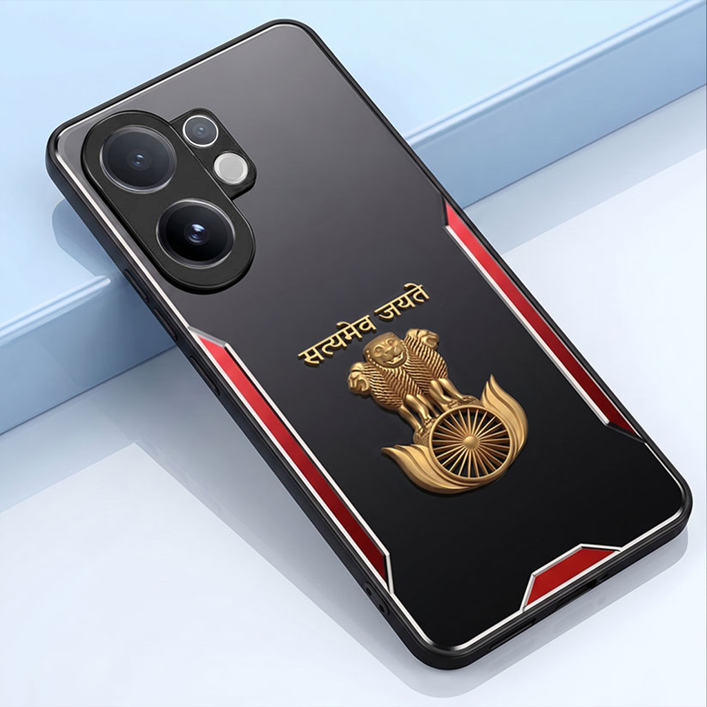 Vivo V60 5G Satyamev Jayate 3D Metal Aluminium Back Case