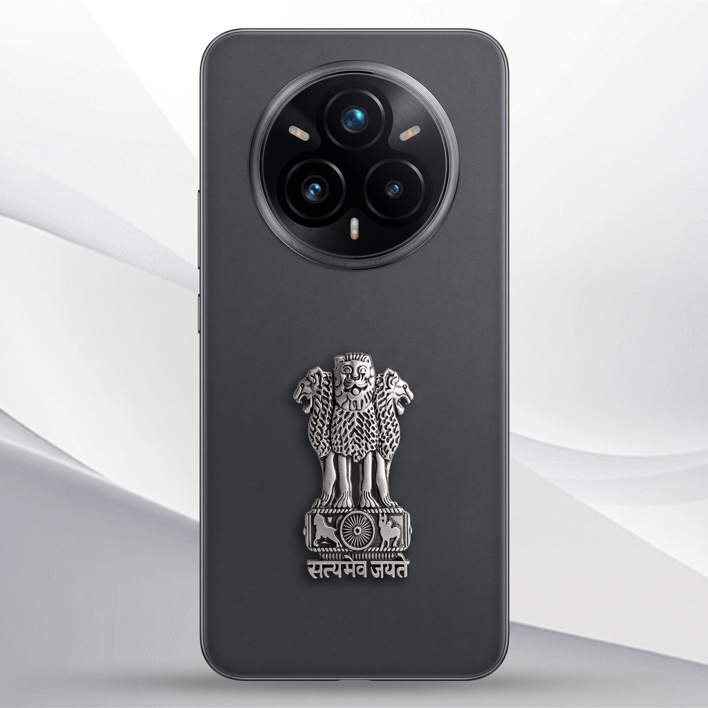 Realme 14 Pro+ 5G Compatible Satyamev Jayate 3D Metal Emblem Sticker