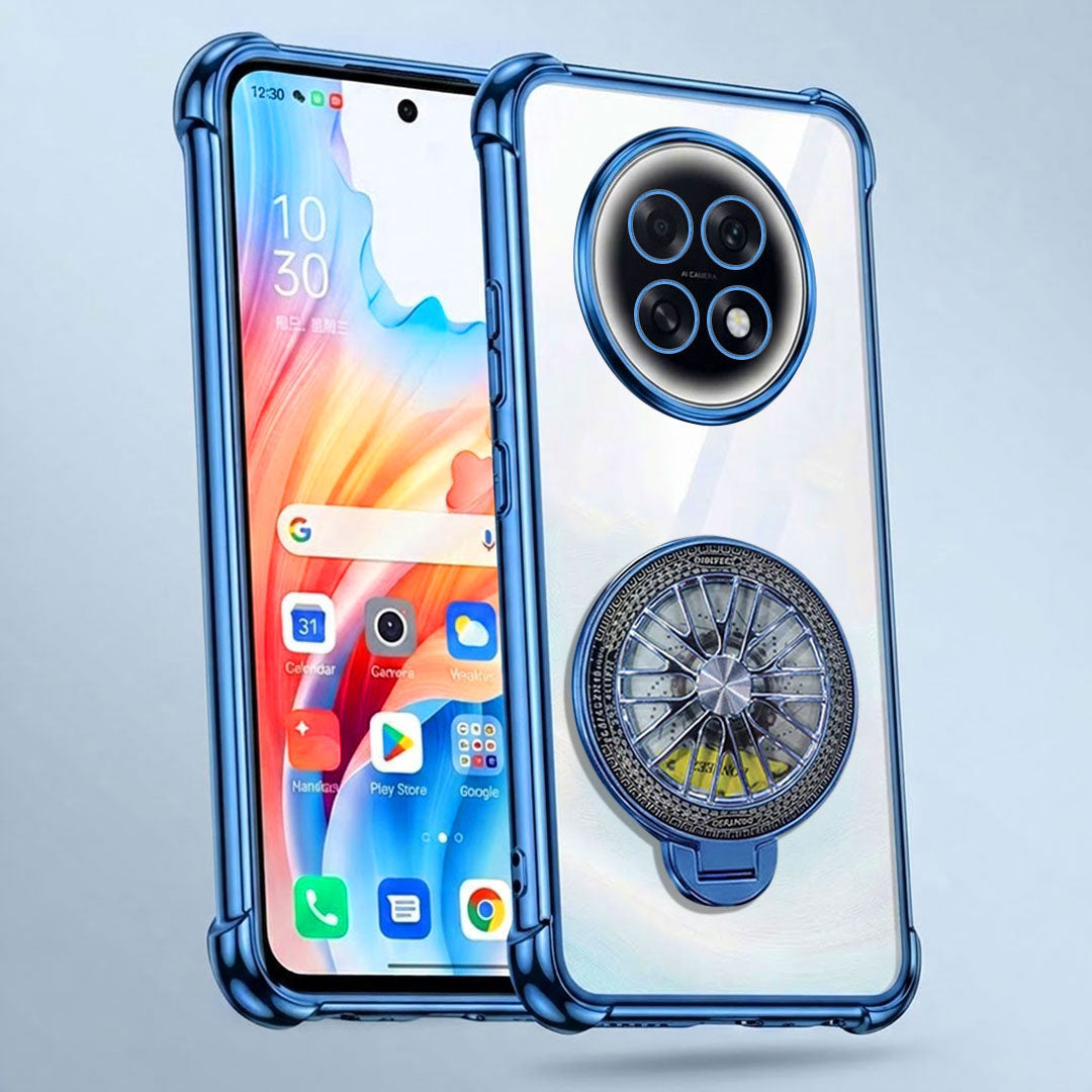 Oppo F31 Pro+ 5G Premium Stress Buster Wheel Rotating Shockproof Airbags Case (Buy 1 Get 1 Free Surprise Cover)