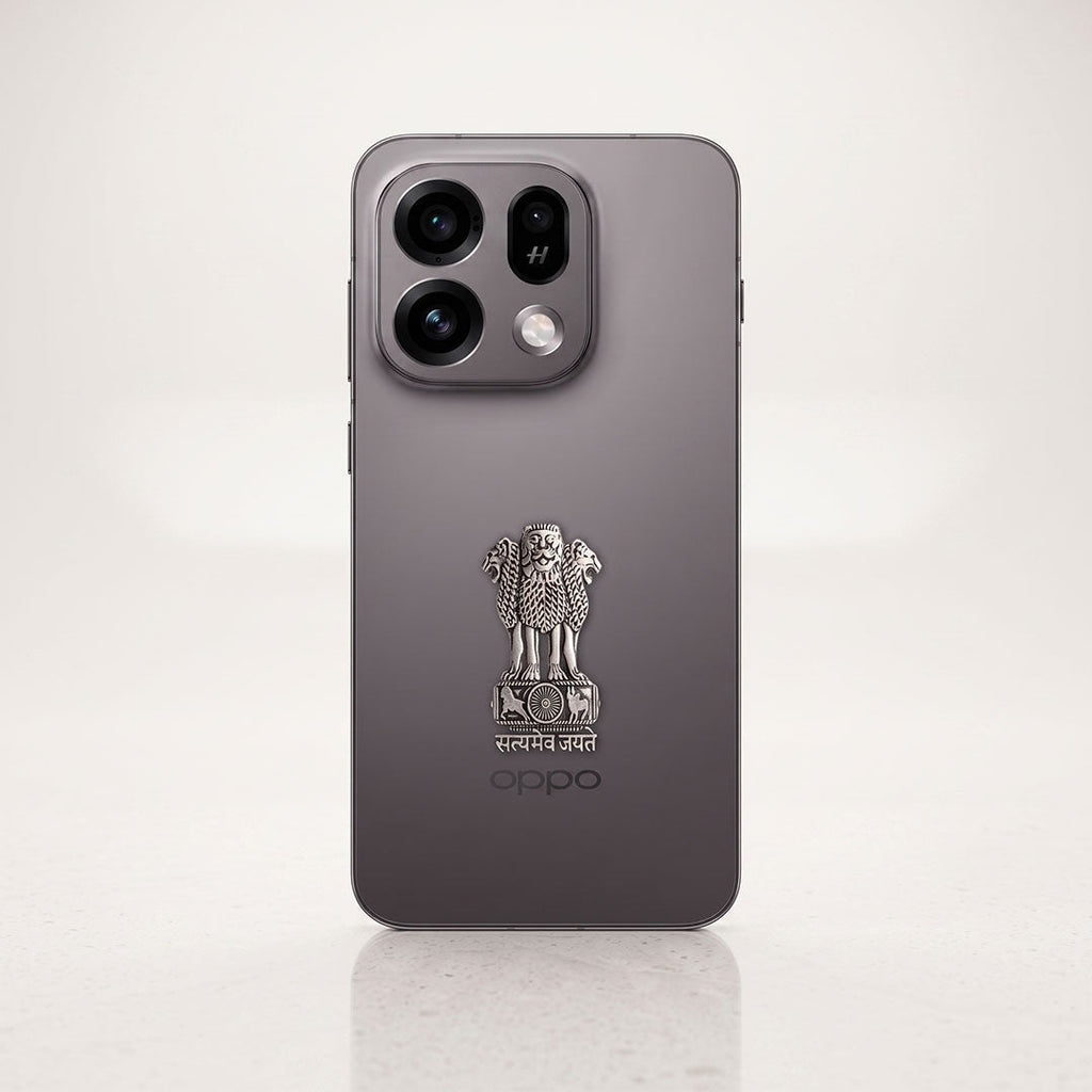 Oppo Find X9s 5G Compatible Satyamev Jayate 3D Metal Emblem Sticker