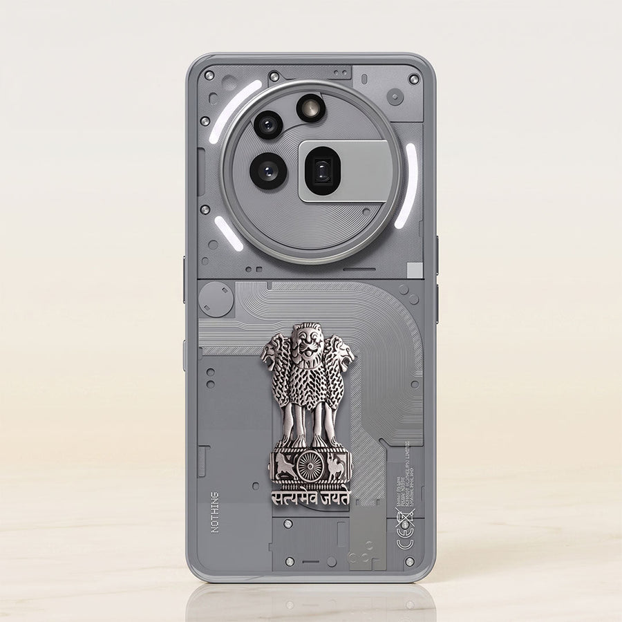 Nothing Phone 3A Pro 5G Compatible Satyamev Jayate 3D Metal Emblem Sticker