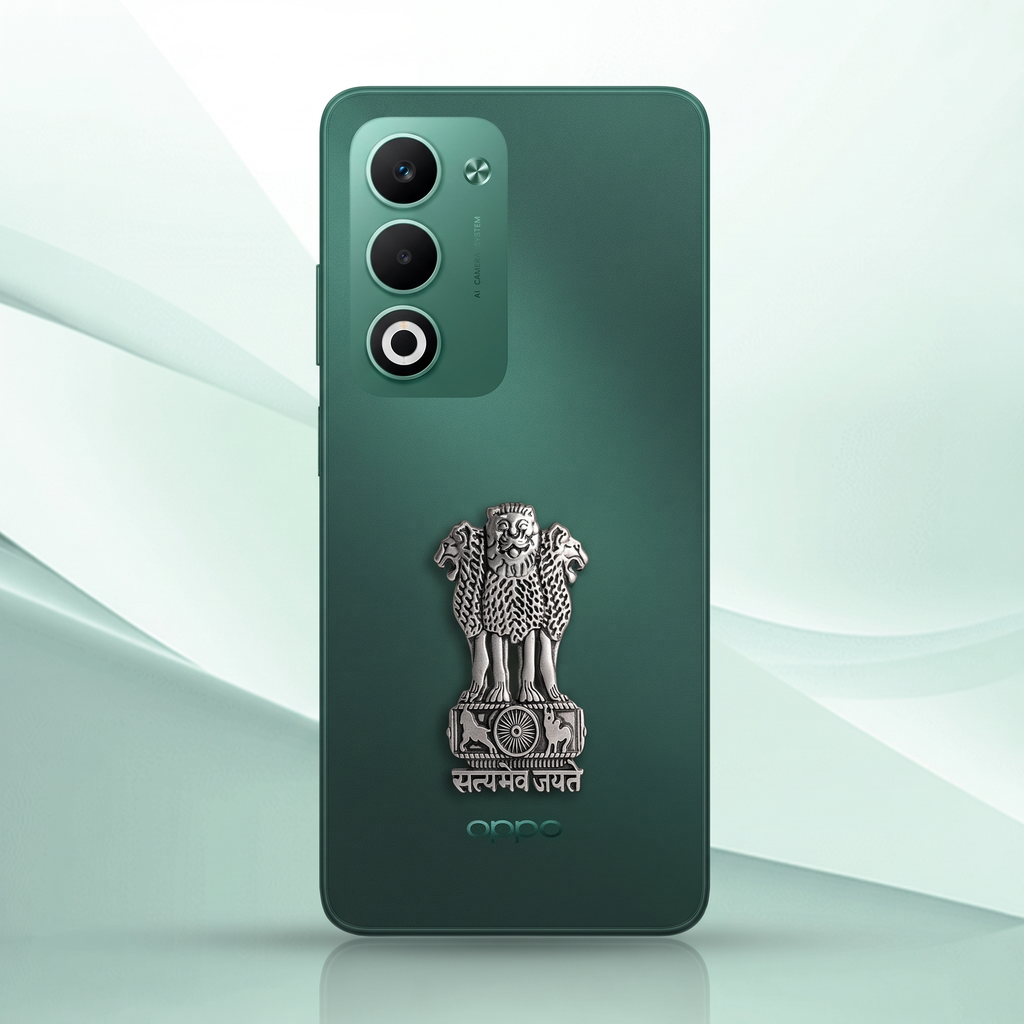 Oppo A5 5G Compatible Satyamev Jayate 3D Metal Emblem Sticker