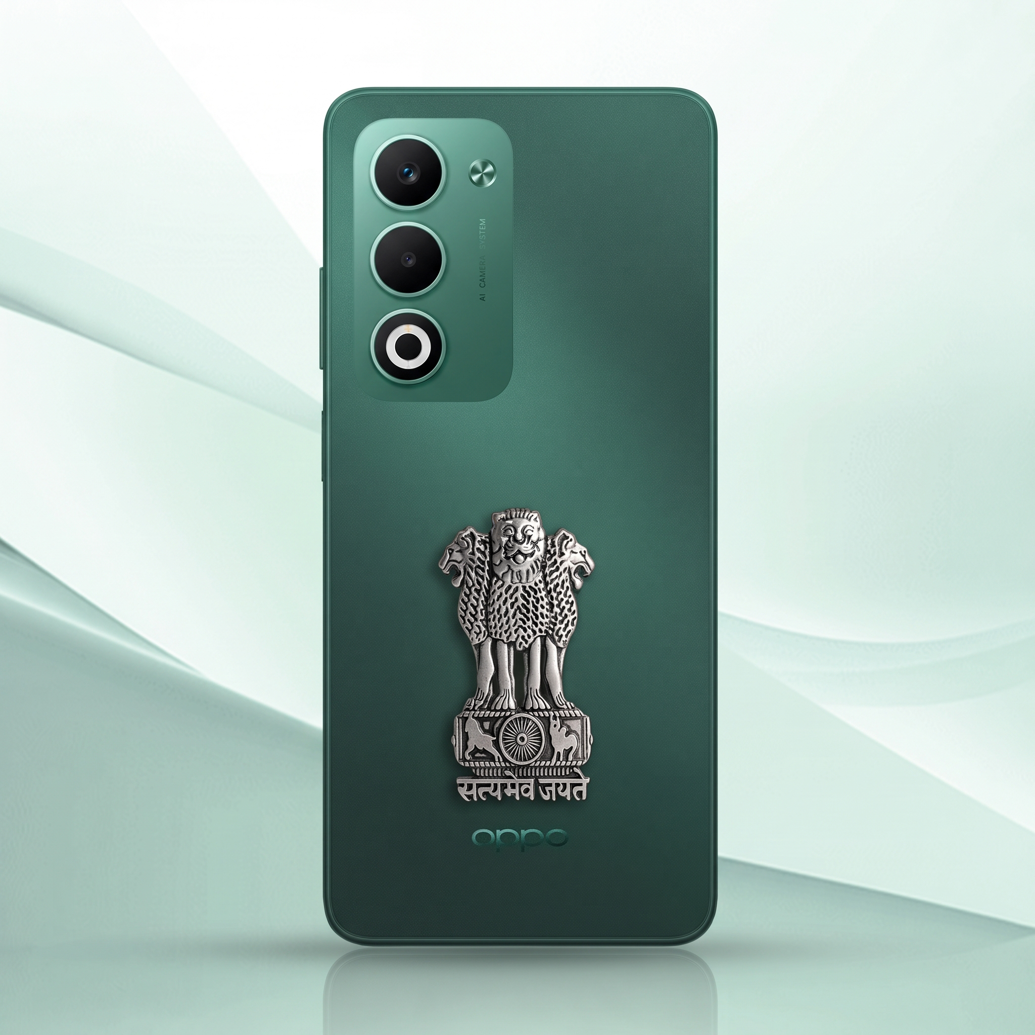 Oppo A5 5G Compatible Satyamev Jayate 3D Metal Emblem Sticker