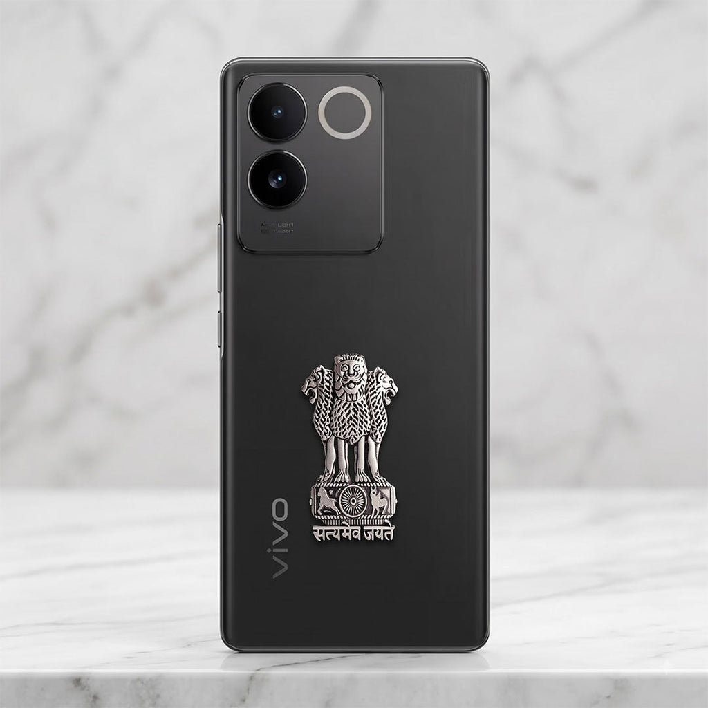Vivo T2 Pro 5G Compatible Satyamev Jayate 3D Metal Emblem Sticker