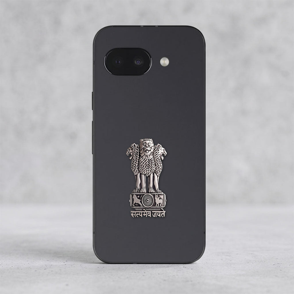 Google Pixel 9a 5G Compatible Satyamev Jayate 3D Metal Emblem Sticker