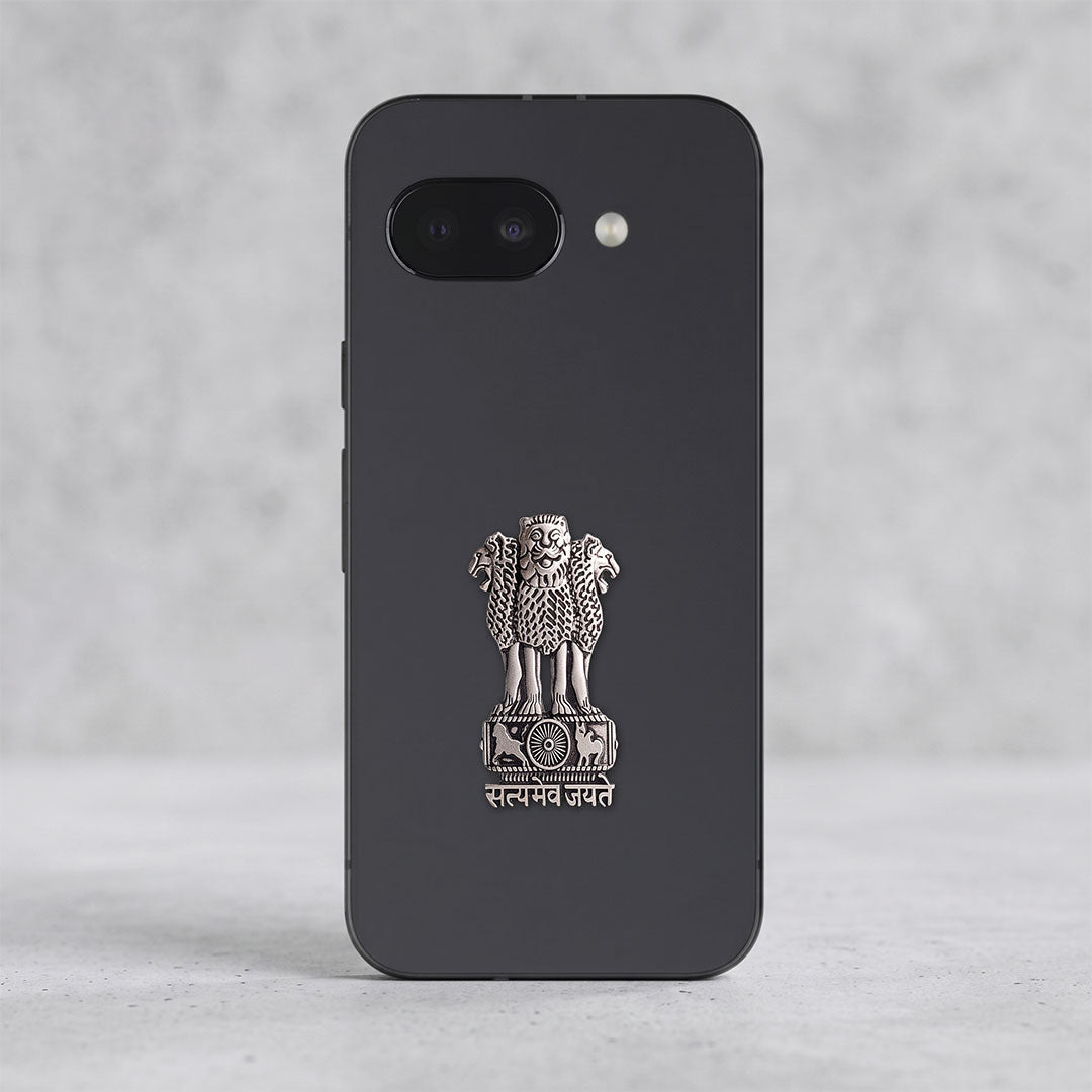 Google Pixel 9a 5G Compatible Satyamev Jayate 3D Metal Emblem Sticker