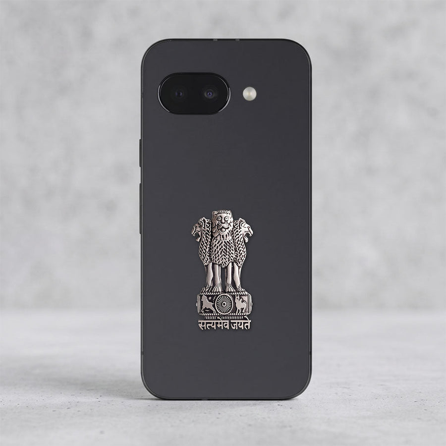 Google Pixel 9a 5G Compatible Satyamev Jayate 3D Metal Emblem Sticker