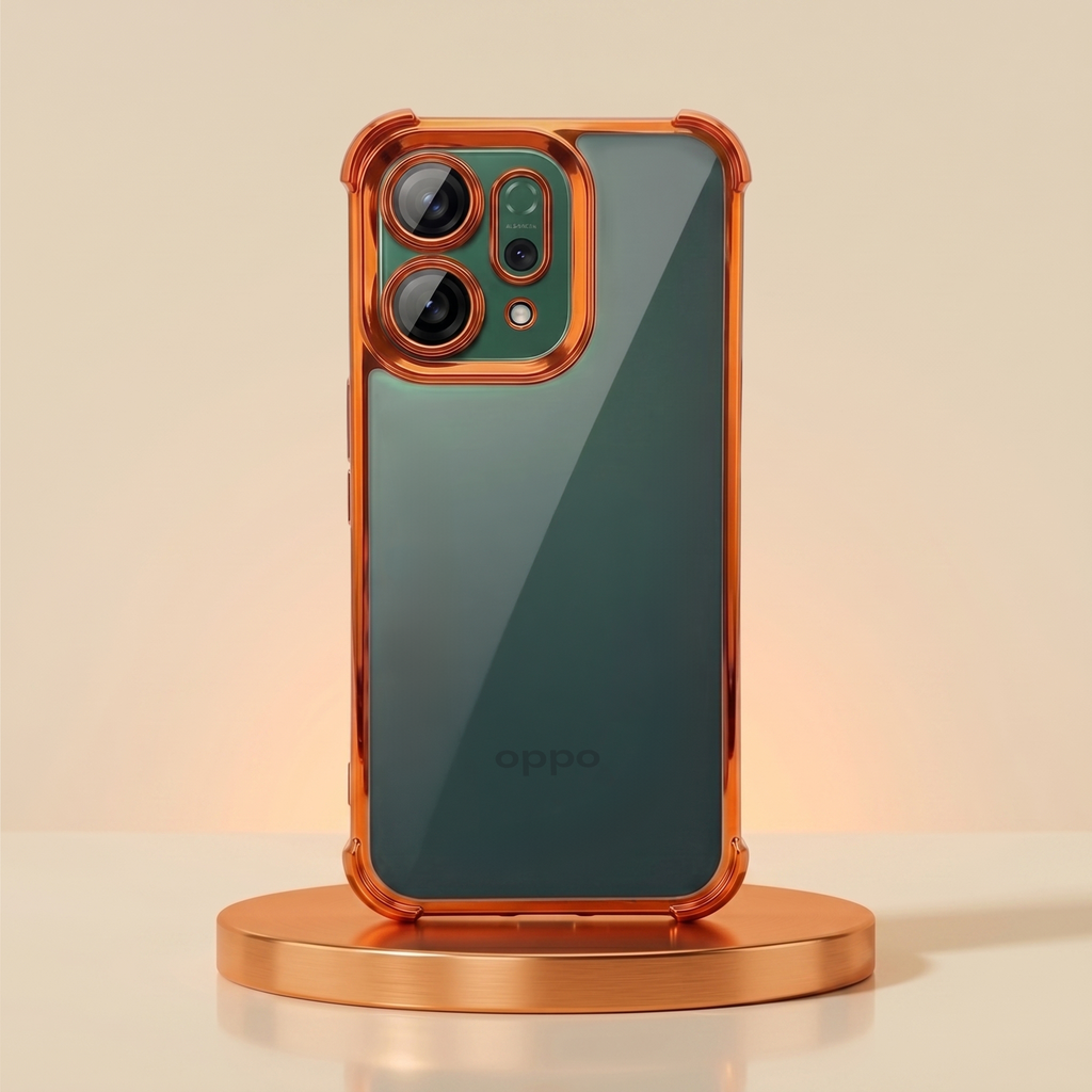 Oppo Reno 14 5G Premium Shockproof Transparent Airbag Cosmic Orange Case
