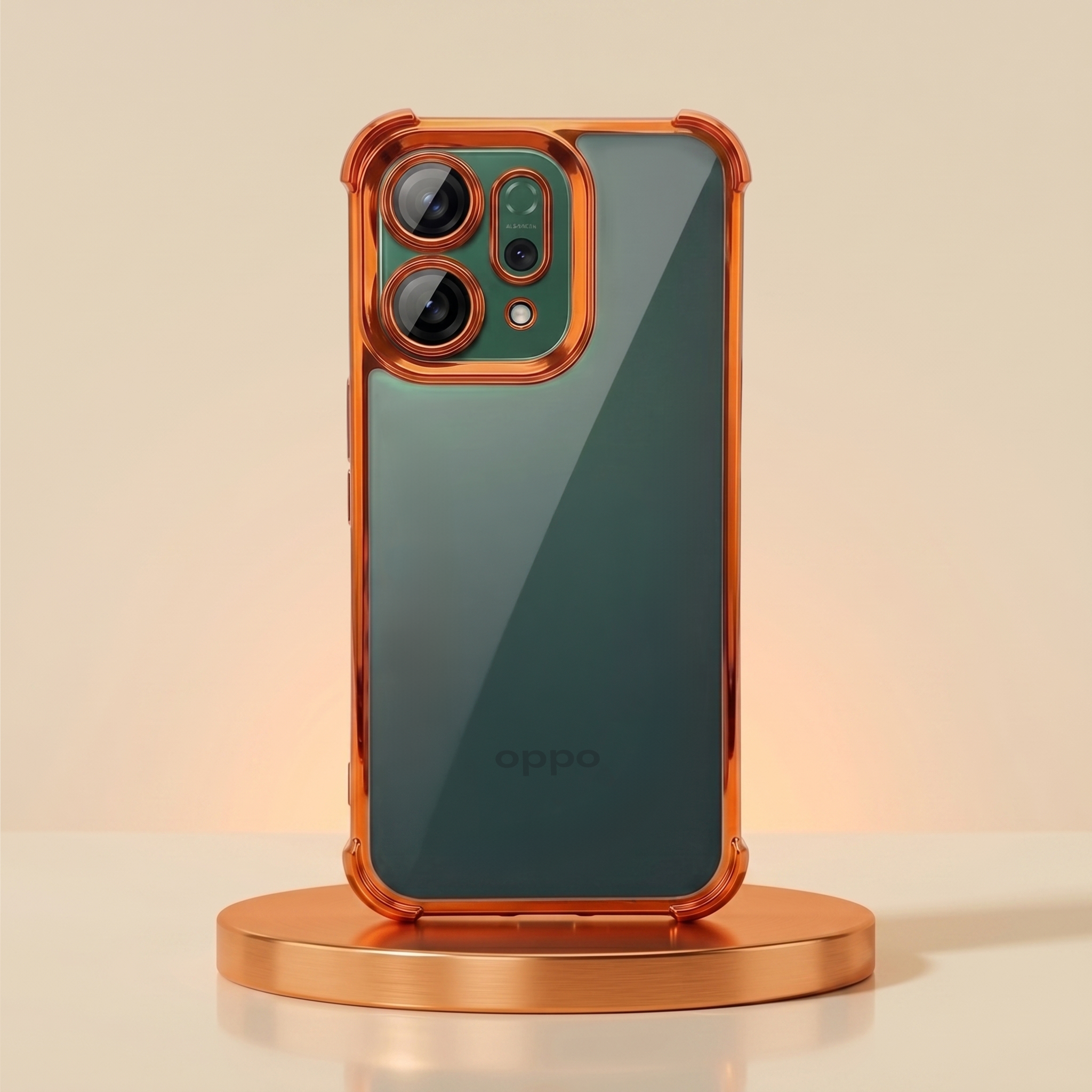 Oppo Reno 14 5G Premium Shockproof Transparent Airbag Cosmic Orange Case