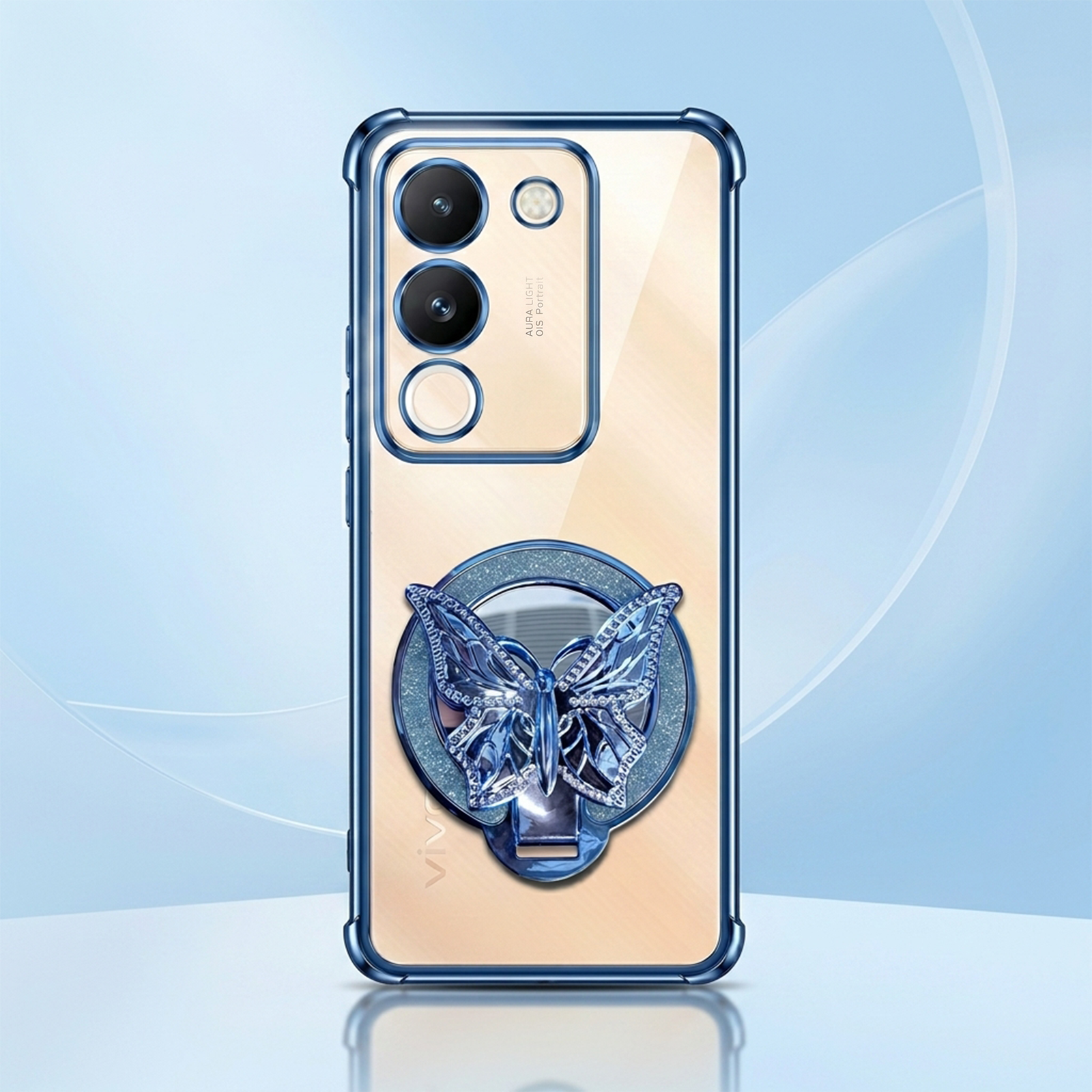 Vivo Y200 5G Premium Butterfly Stand Airbags Case