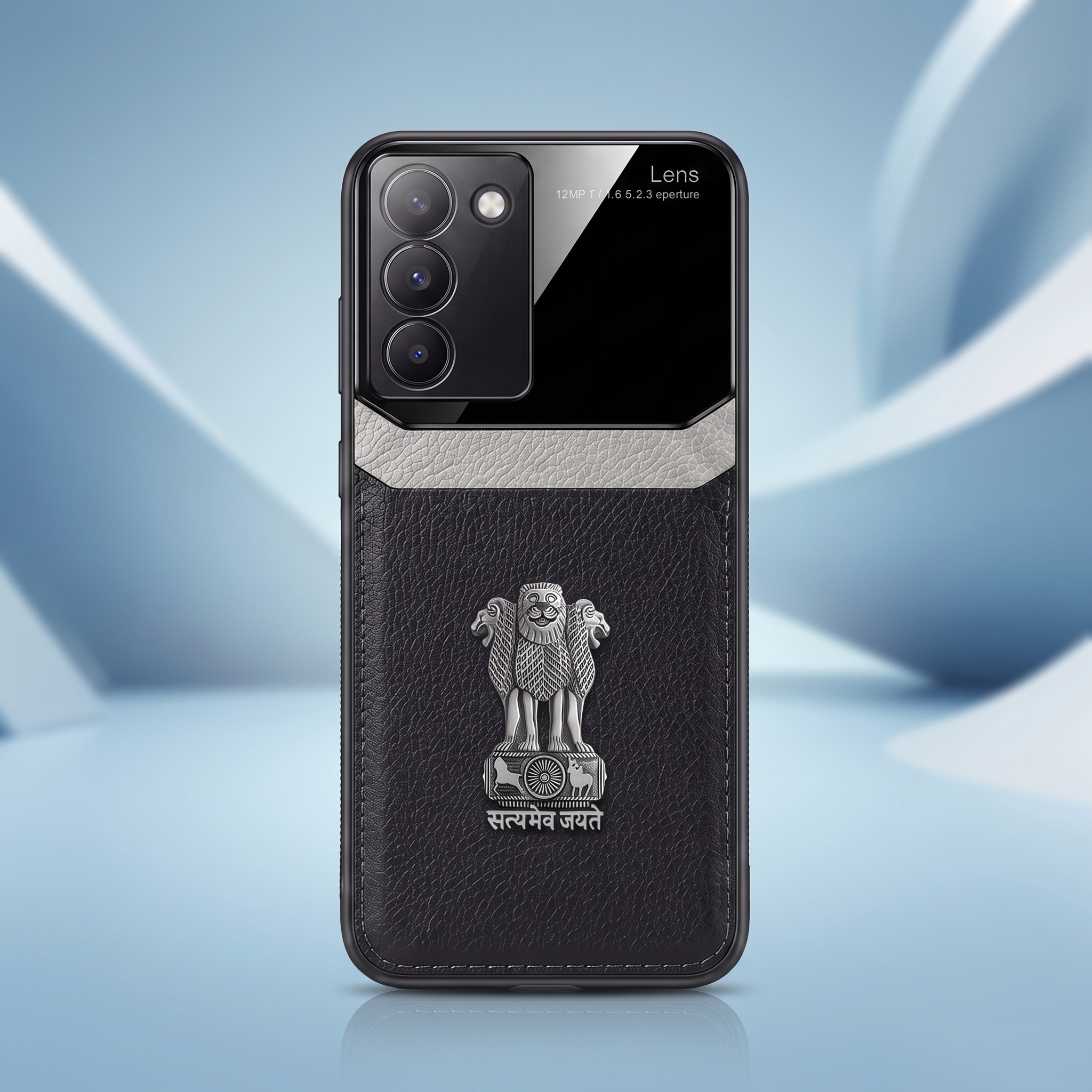 Vivo Y200e 5G Satyamev Jayate 3D Metal Leather Back Case
