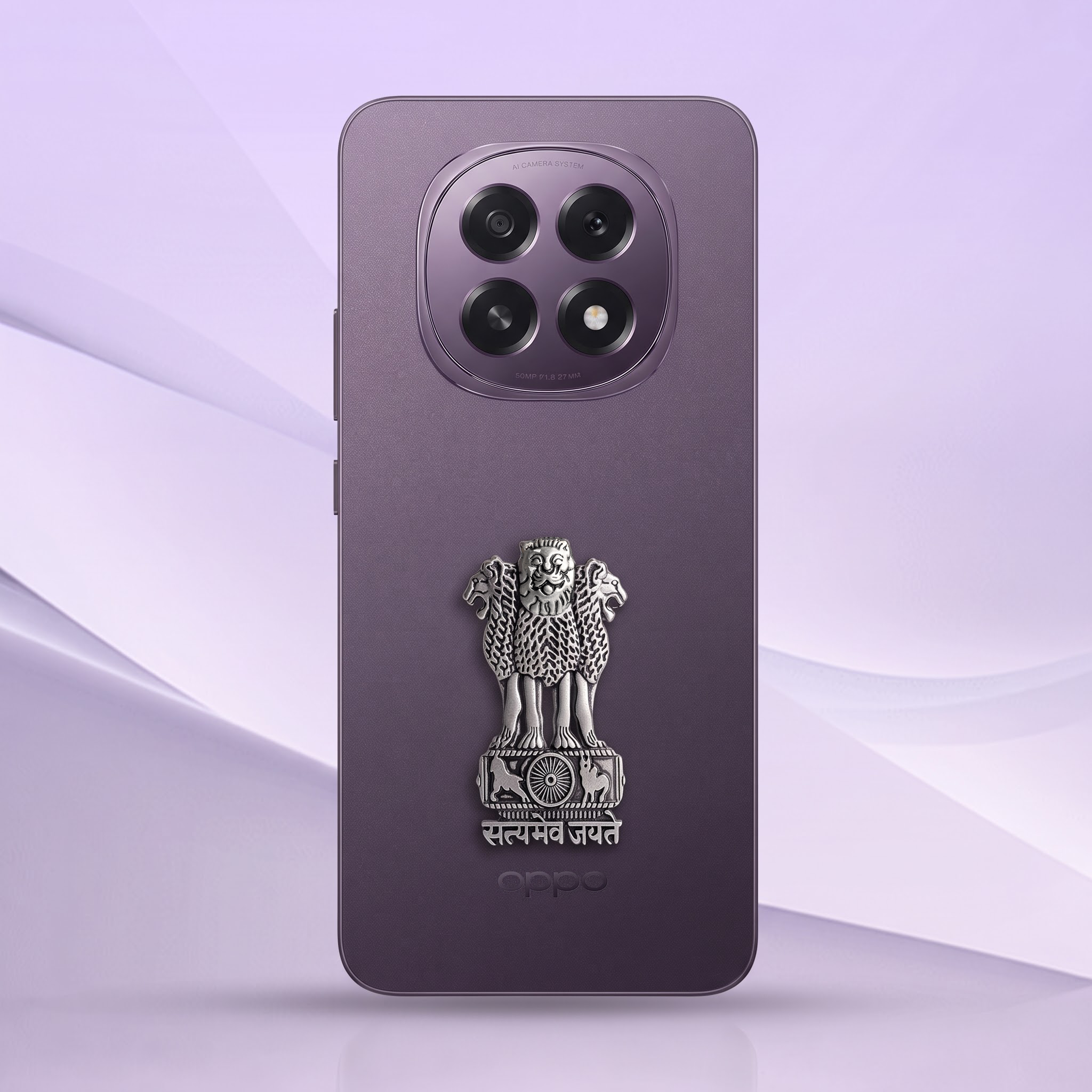 Oppo F29 5G Compatible Satyamev Jayate 3D Metal Emblem Sticker