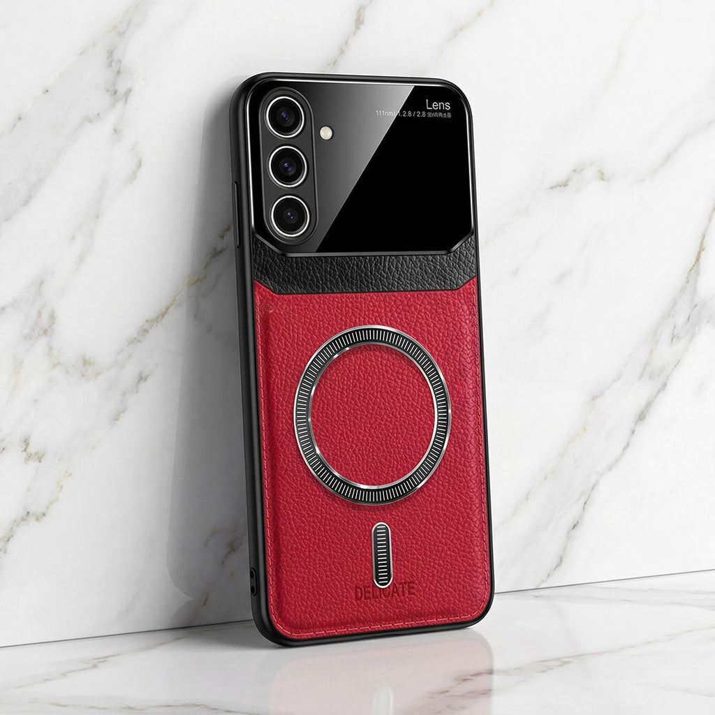 Samsung Galaxy A56 5G Premium Magsafe Magnetic Leather Lens Protective Case