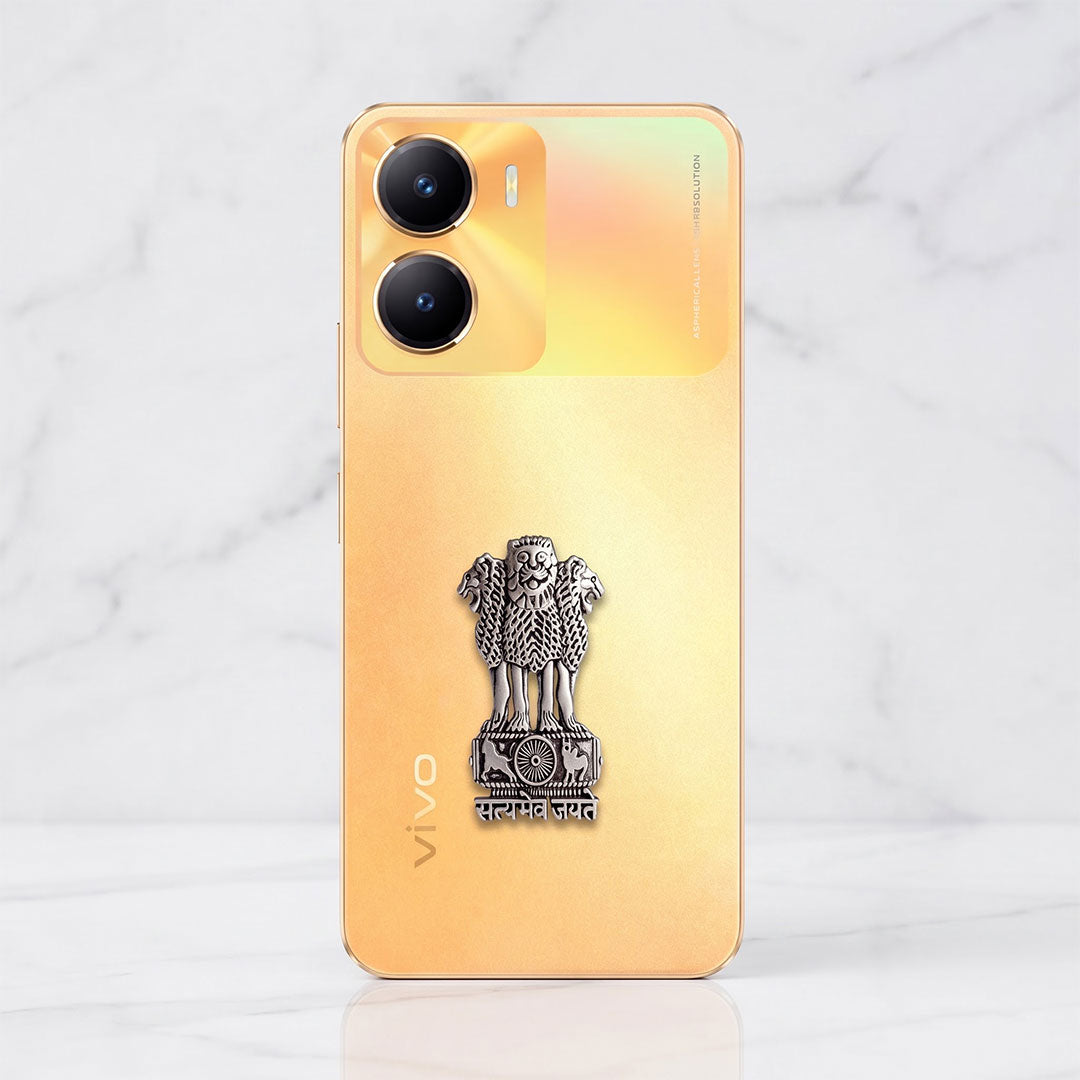 Vivo t2x 5G Compatible Satyamev Jayate 3D Metal Emblem Sticker