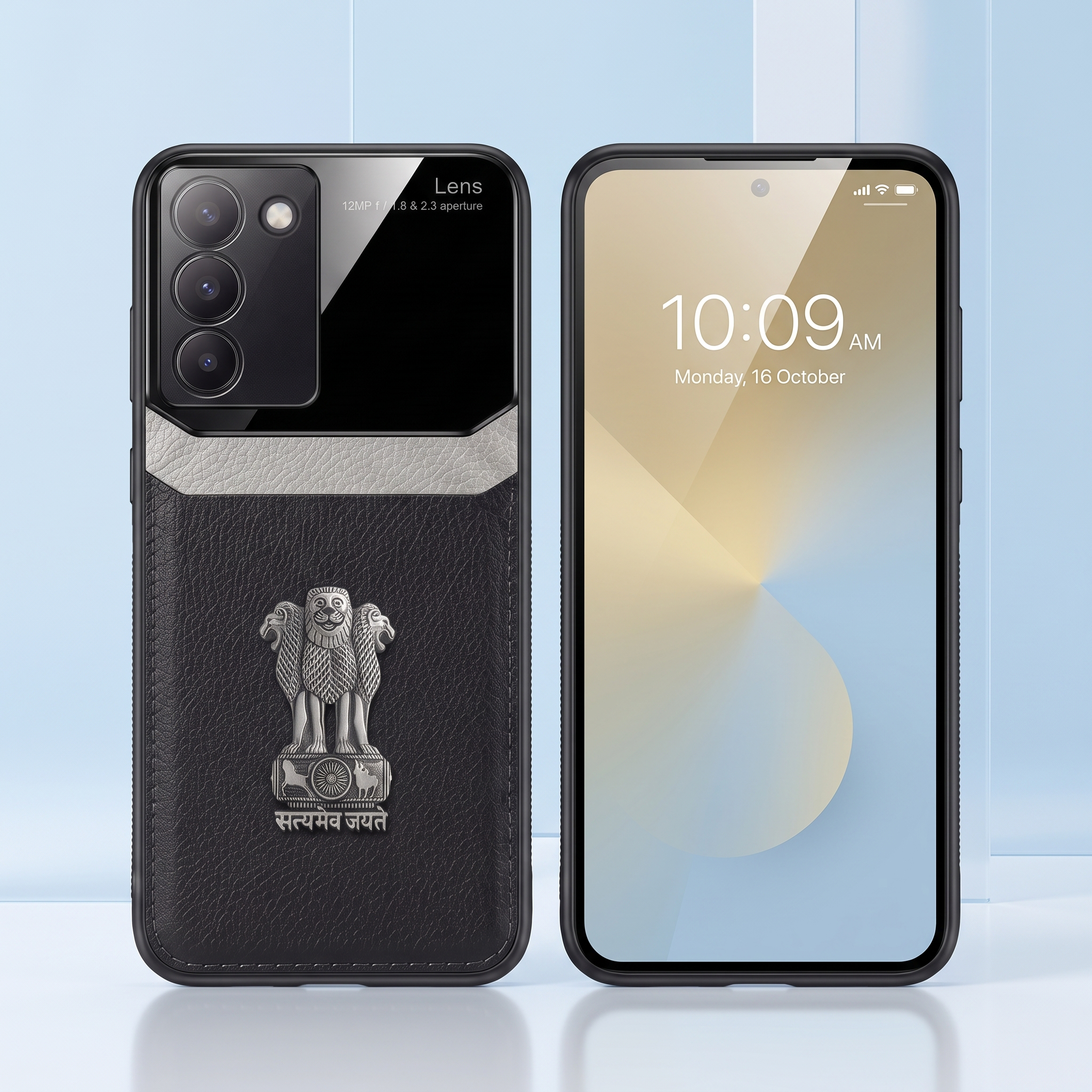 Vivo Y200e 5G Satyamev Jayate 3D Metal Leather Back Case