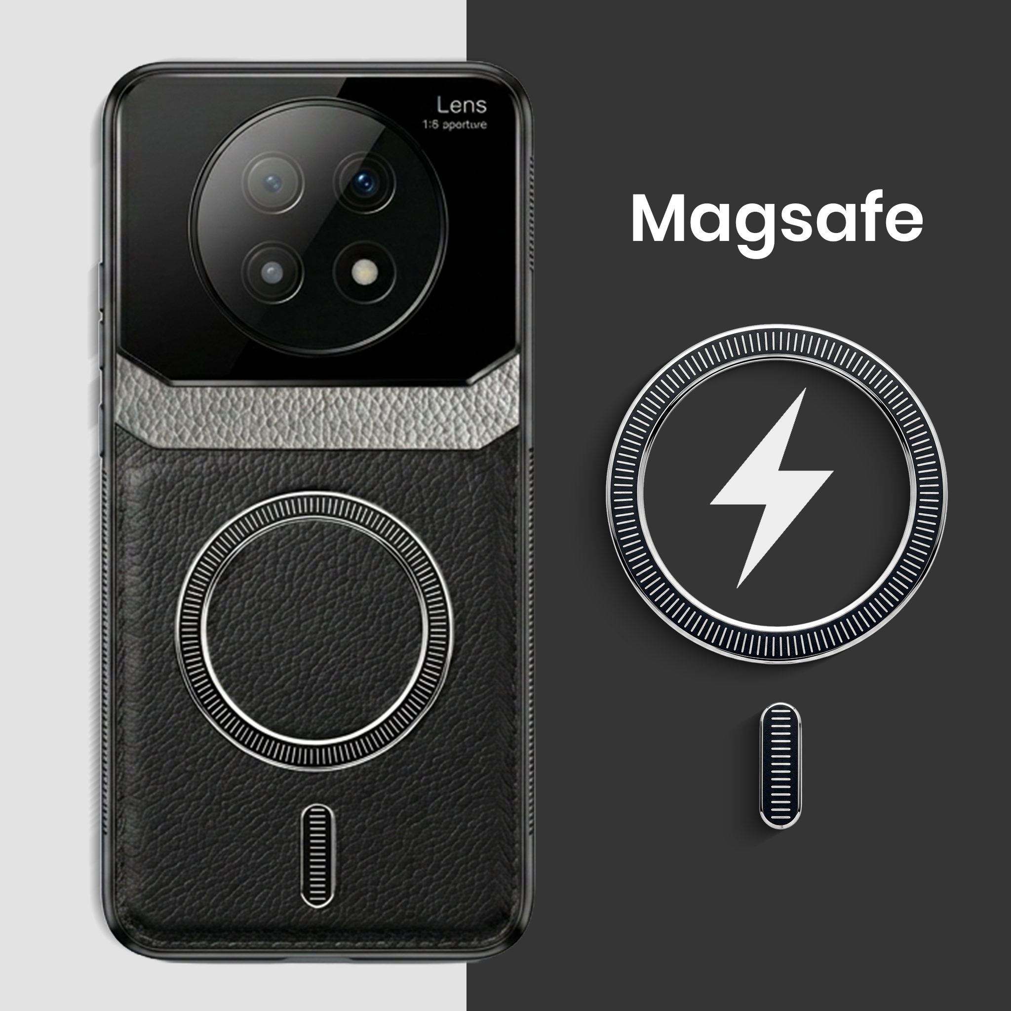 Oppo F29 Pro 5G Premium Magsafe Magnetic Leather Lens Protective Case