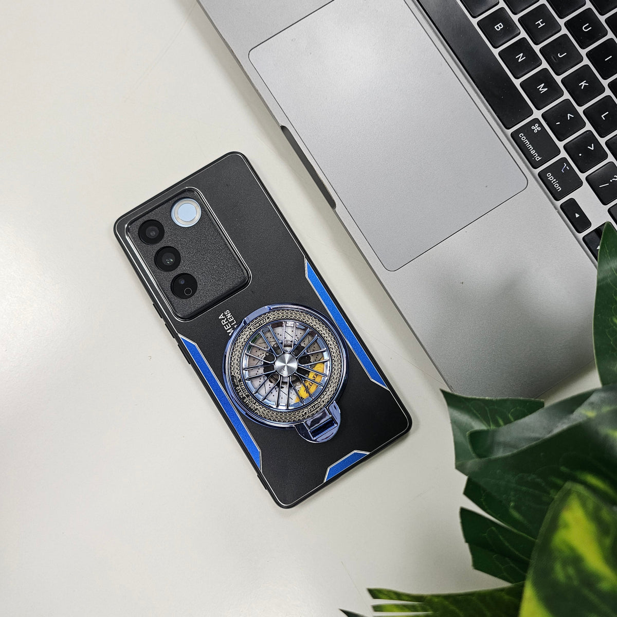 Vivo V27 5G Best Selling Stress Buster Wheel Aluminium Metal Scratch Resistant Back Case
