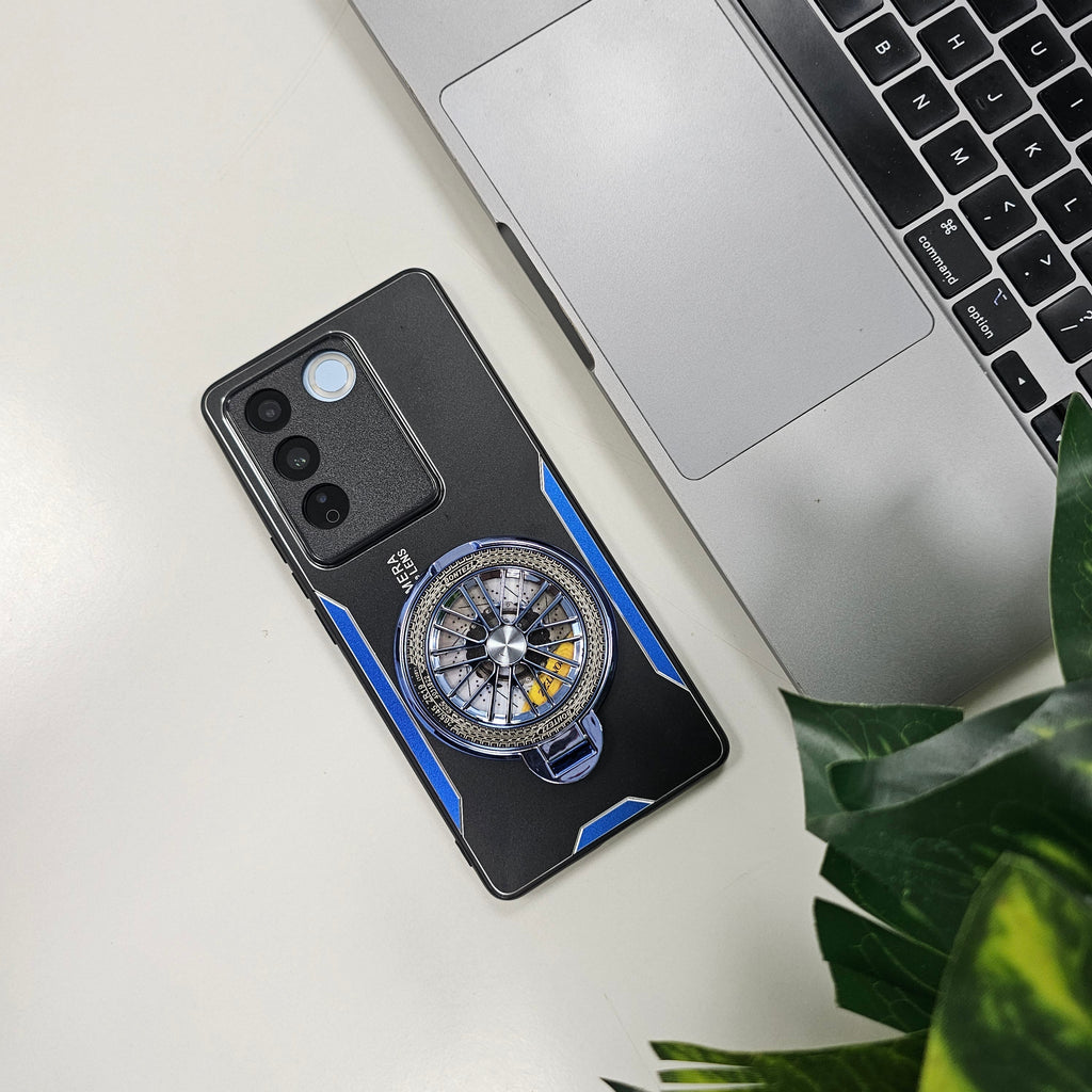Vivo V27 5G Best Selling Stress Buster Wheel Aluminium Metal Scratch Resistant Back Case