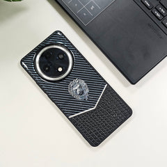 OPPO F27 PRO+ 5G Luxury Lion Pattern Leather And Liquid Silicone Case