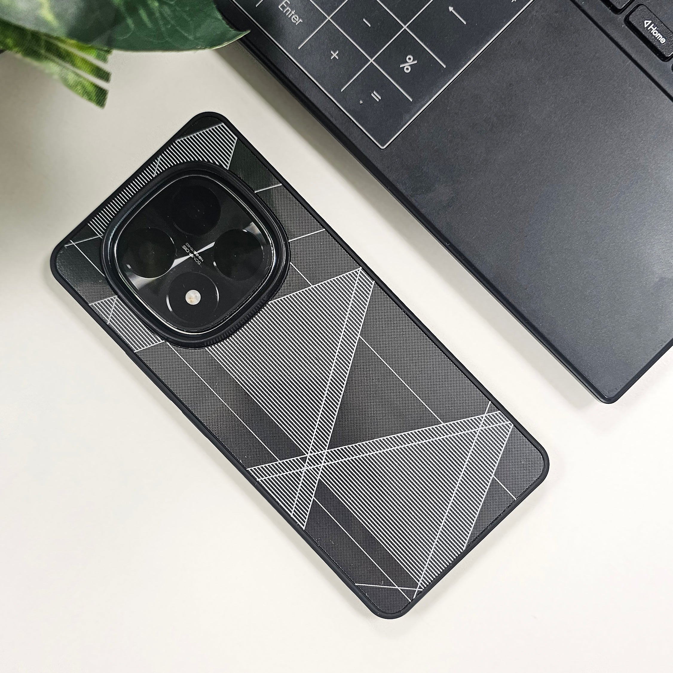 Redmi Note 14 Pro 5G Triangle Pattern Matte Back Shockproof Case