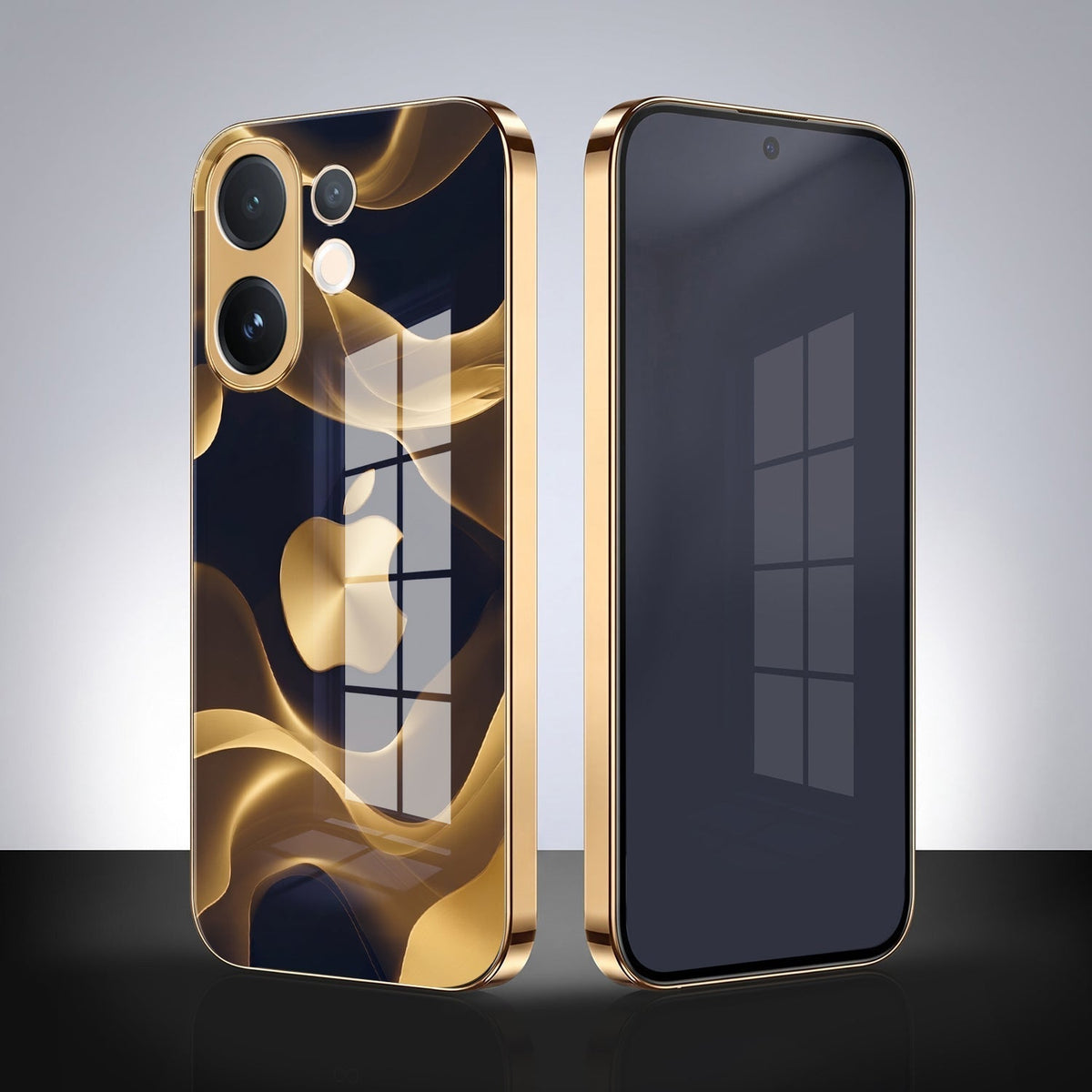 Vivo T4 Pro 5G Luxury Wave Gold Electroplated Glass Phone Back Case
