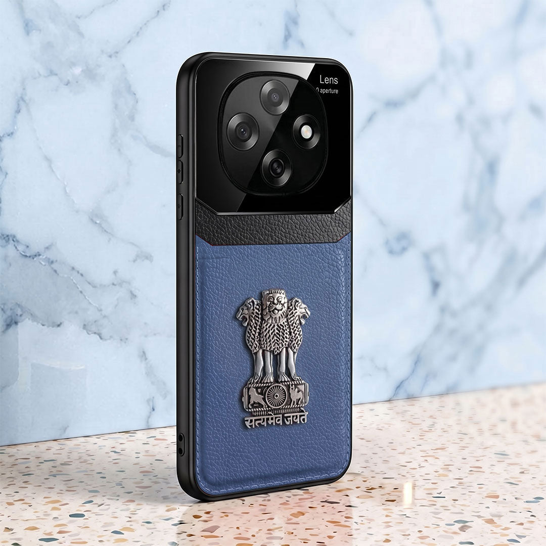 Oppo F31 Pro 5G Satyamev Jayate 3D Metal Leather Back Case
