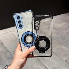 Samsung Galaxy M56 5G Original Luxury Magnifier Ring Stand Shockproof Airbags Corner Case