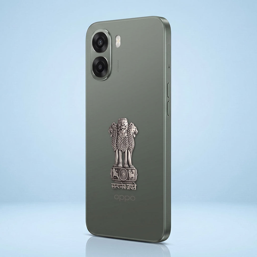 Oppo A6x 5G Compatible Satyamev Jayate 3D Metal Emblem Sticker