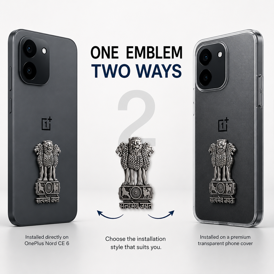 OnePlus Nord CE6 5G Compatible Satyamev Jayate 3D Metal Emblem Sticker