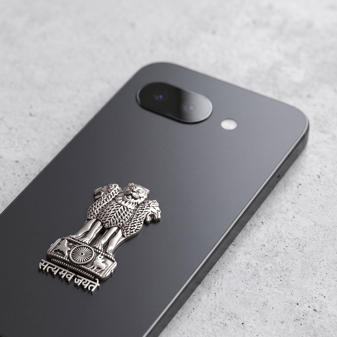 Google Pixel 9a 5G Compatible Satyamev Jayate 3D Metal Emblem Sticker