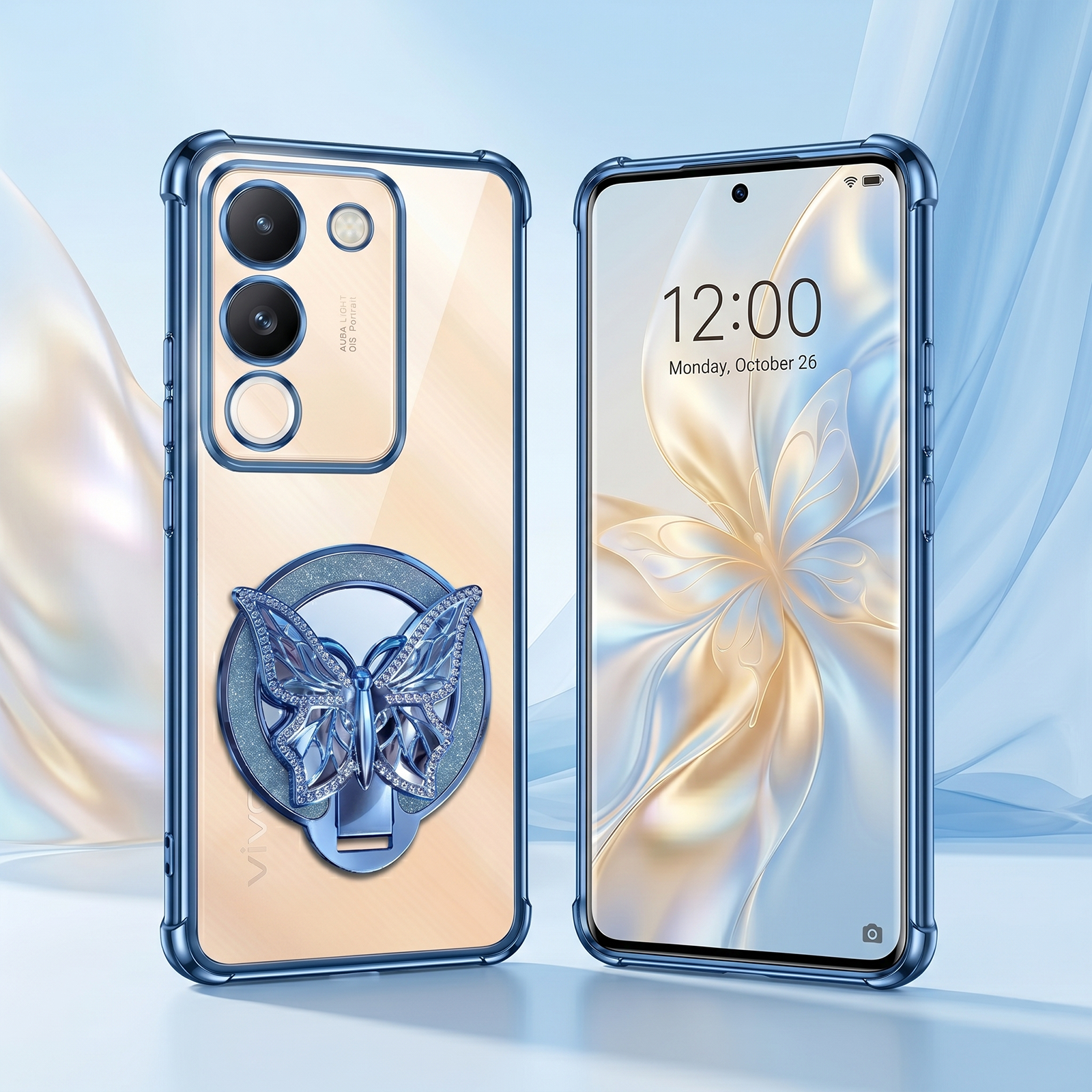 Vivo Y200 5G Premium Butterfly Stand Airbags Case