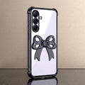 Samsung Galaxy A56 5G Stylish Bow Knot Stand Transparent Shockproof Airbag Phone Case