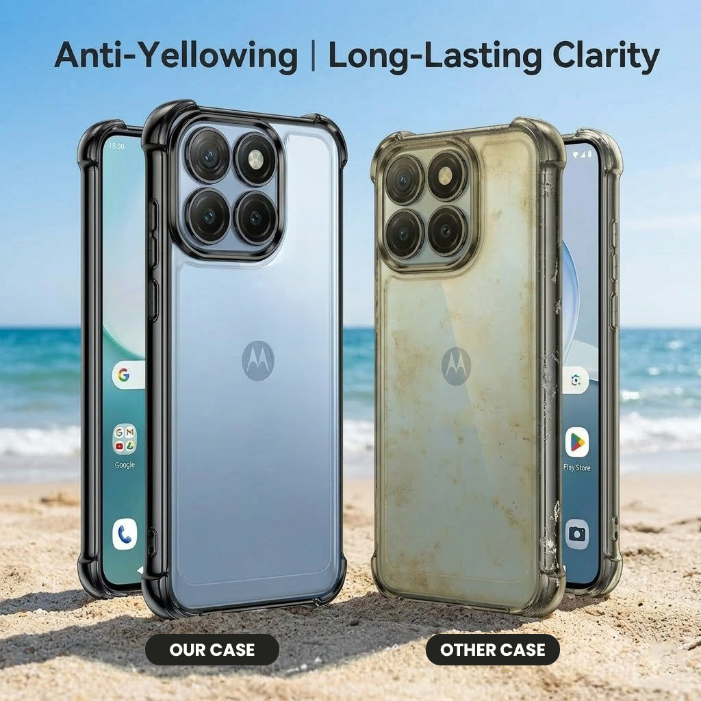 Motorola Edge 60 Pro 5G Anti-Yellow Electroplating Transparent Airbags Case